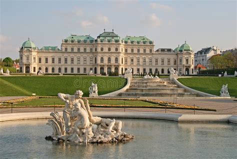 Fountain In Belvedere Palace Garden In Vienna Austria Stock Photo