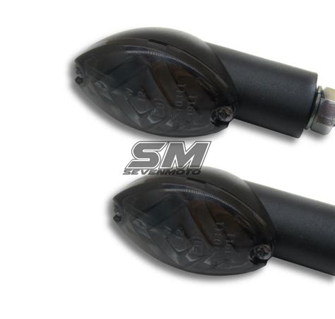 LED MINI BLINKER CAT EYE GETÖNT SCHWARZ SMOKE GLAS f HONDA SUZUKI