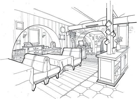 Simple Cafe Interior Design Sketch