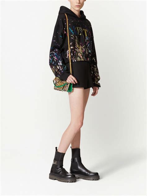 Valentino Garavani Sequin Embroidered Jersey Sweatshirt Farfetch