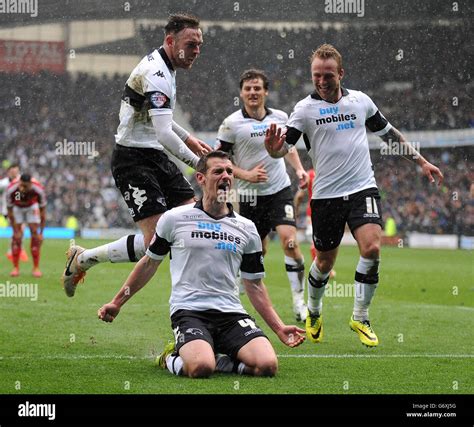 Derby County S Craig Bryson Celebrates After Scoring His Third Goal And