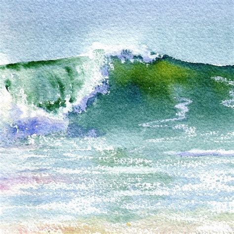 New Wave Seascape With Breaking Wave Giclee By Maryellengolden