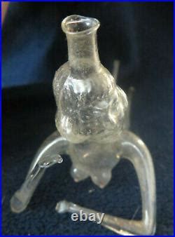 Antique Blown Glass Naked Woman Perfume Bottle German Czechoslovakia Herta