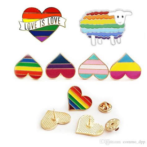 Rainbow Color Enamel Lgbt Brooches For Women Men Gay Lesbian Pride