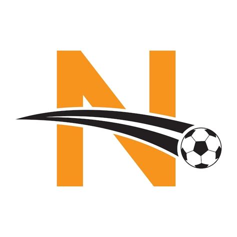 Logotipo de futebol com a letra N Conceito com símbolo de futebal em ...