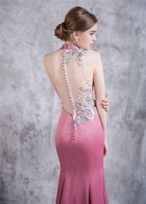 Modern Cheongsam Digio Bridal Backless Dress Formal Cheongsam Fashion