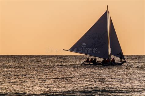 Boracay Philippines February Evening View Of A Bangka Paraw