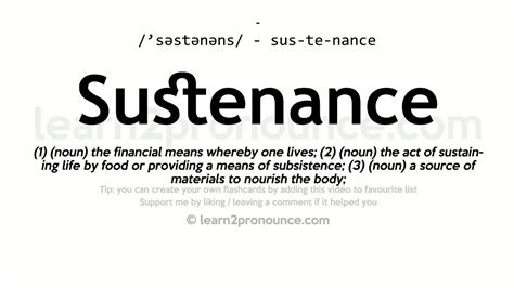 What Does Sustenance Mean