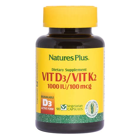 Natures Plus Vitamin D3 1000 Iu Vitamin K2 100 Mcg Health Emporium