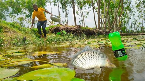 Omg Amazing Fishing Technique Big Fish Hunting By Plastic Bottle