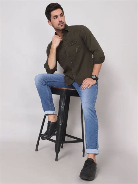 Dark Brown Sulphur Twill Shirt For Men Buzz Shop