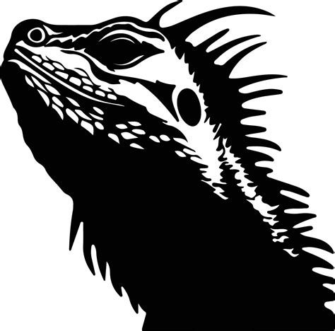 bearded dragon silhouette portrait 38486626 Vector Art at Vecteezy