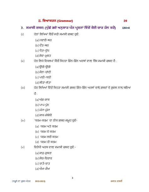 Cbse Class 10 Punjabi Sample Paper 2024 Pdf With Solutions Download Here