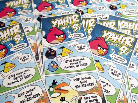 Angry Birds Invitation Spanish Cumple A Os Ave