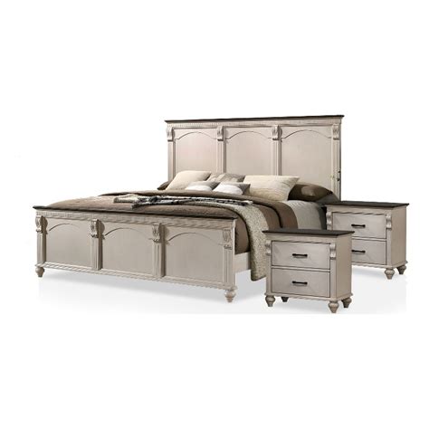 Furniture Of America Kanna 3pc White Wood Bedroom Set King 2