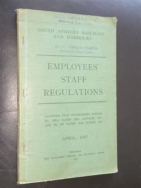 Africana SOUTH AFRICAN RAILWAYS AND HARBOURS EMPLOYEES STAFF