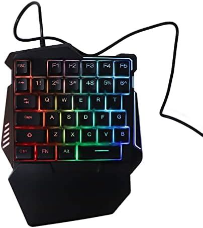 One Handed Gaming Keyboard Keys Mechanical Rgb Colorful Backlight