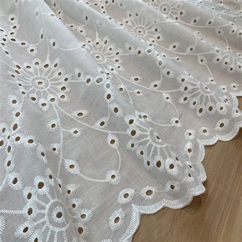 White Cotton Eyelet Fabric Etsy