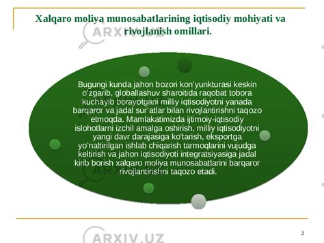 Jahon Iqtisodiyoti Rivojlanishida Xalqaro Moliya Munosabatlarining Roli