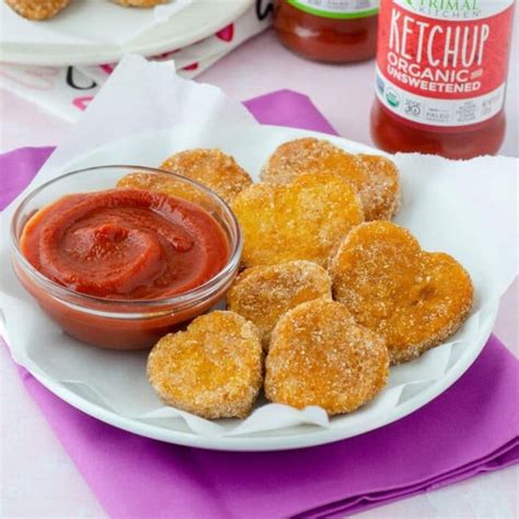 Heart Shaped Vegan Chicken Nuggets Doras Table