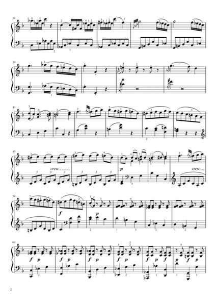 Mozart Piano Sonata No12 In F Major K332300k Original With Fingered For Piano Solo By