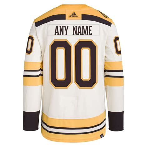 Boston Bruins Th Anniversary Custom Jersey Cream Jersey Teams