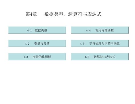 哈工大visual Basic第四章 数据类型、运算符与表达式word文档在线阅读与下载免费文档