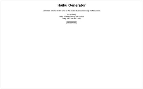 Haiku Generator