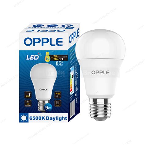 หลอดไฟ Led E27 9w Daylight Opple รุ่น E1a60 E27 9w Dlctv7 Bnb Home