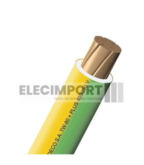 CABLE ELECTRICO TW 80 14 AWG AMARILLO VERDE 100 METROS Elecimport