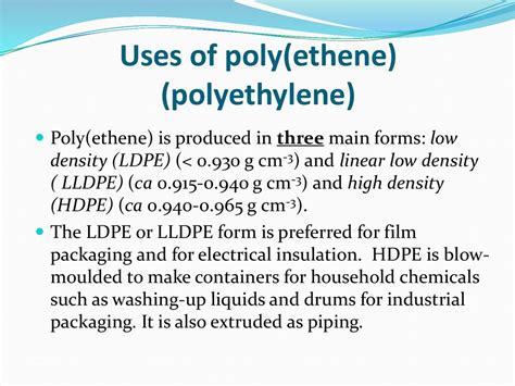 Poly (ethene). Polyethylene - online presentation