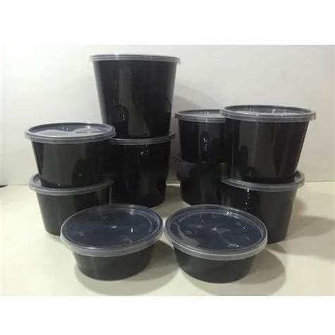 Black Plain Round Plastic Food Container For Food Packaging Capacity 100 1000 Ml At Rs 2piece