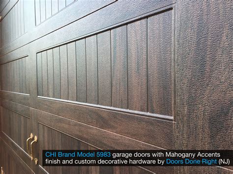 Chi Model Garage Door With Mahogany Accents Finish And Custom