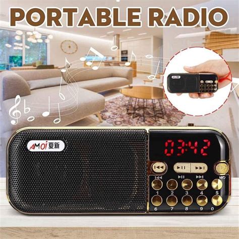 Radio Mini Portable Radio Handheld Digital Fm Usb Tf Mp Player Speaker