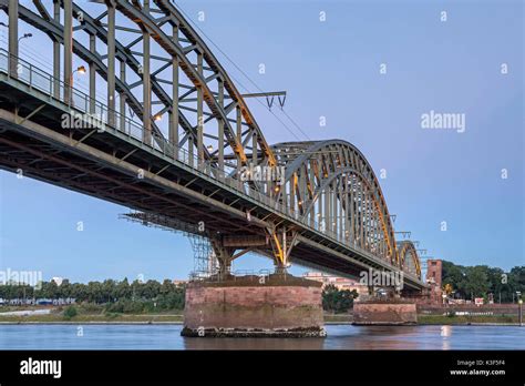 Historical railway bridge south bridge over the rhine river hi-res ...