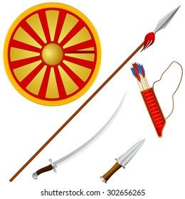 Collection Vector Illustrations Cossack Weapons Stock Vector (Royalty ...