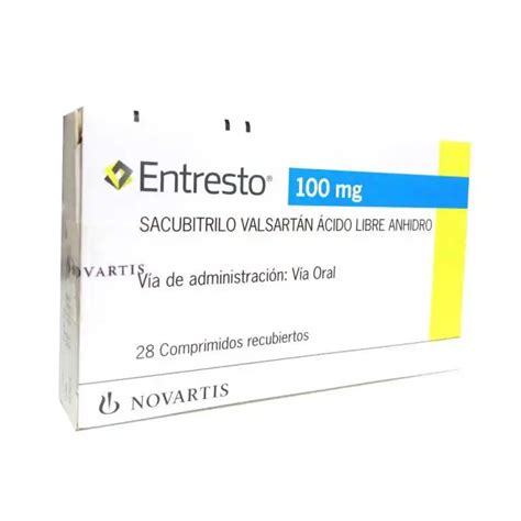 Entresto Sacubitrilo Valsartán 100mg 28 Comprimidos