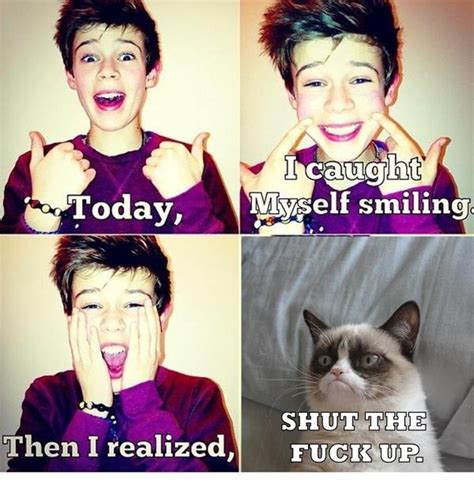 grumpy cat smiling