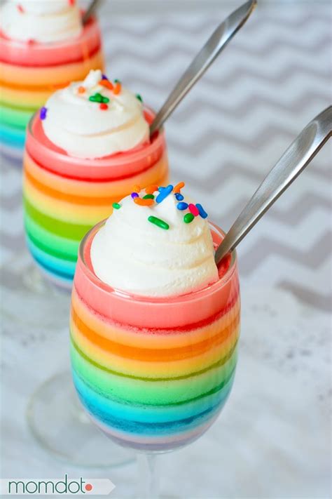 Rainbow Jello Parfait Easy 2 Ingredient Recipe