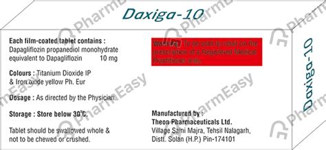 Daxiga 10 Mg Tablet 10 Uses Side Effects Price And Dosage Pharmeasy