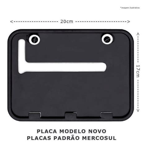 Suporte Placa Moto Moldura Anti Quebra Grande C Parafusos Placa