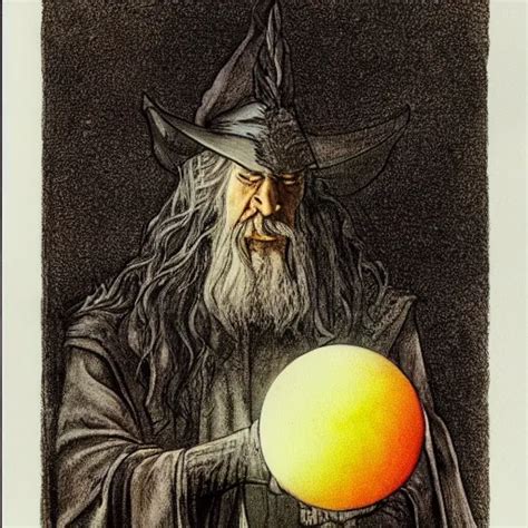 Gandalf Pondering His Orb By Henry Gray Colourful Stable Diffusion