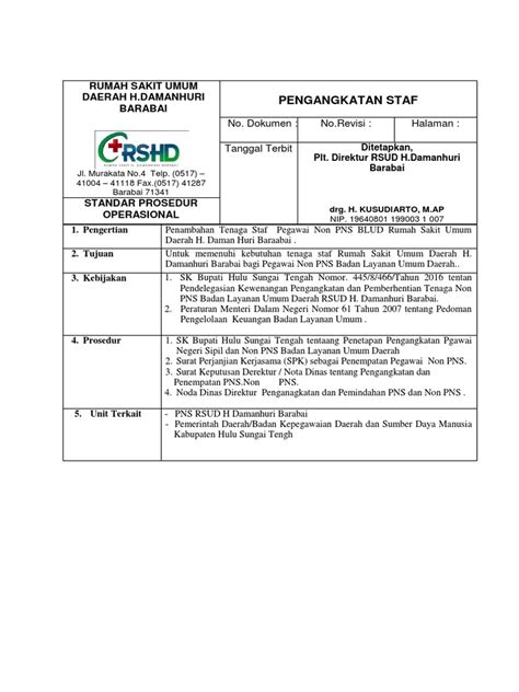 Sop Pengangkatan Staf Pdf