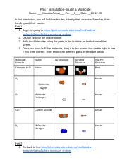 PhET Simulation Build A Molecule Docx PhET Simulation Build A