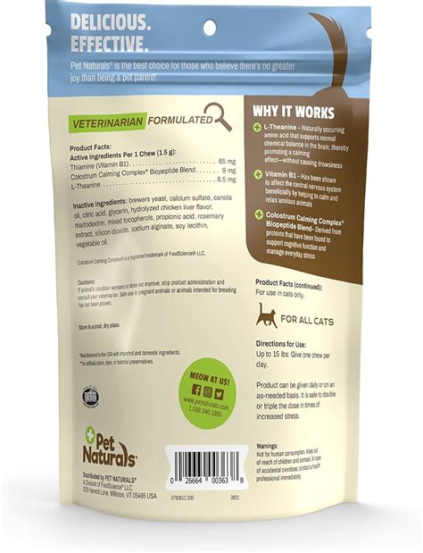 Buy Pet Naturals Calming Chews For Cats 30 Chews Behavioral Support