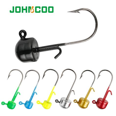 JOHNCOO 6pcs Ned Rig Jig Heads 1 6g 2g 2 8g 4 8g 5 5g Mushroom Shroom