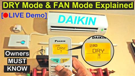 Daikin Ac Dry Mode And Fan Mode Explained Use Of Dry Mode In Ac Daikin Ac Monsoon Mode Youtube