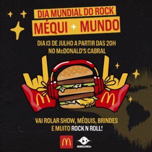 MéquiRock McDonalds no Cabral comemora Dia Mundial do Rock shows