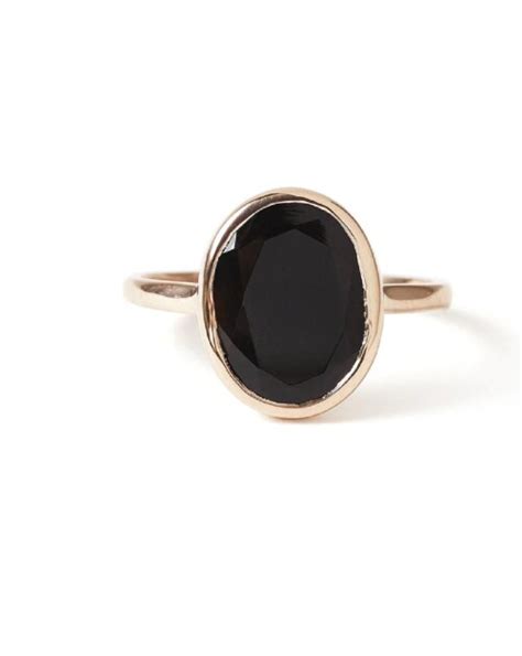 Buy HAKIK RING Sulemani Black Hakik Gold Plated Brass Agate Gold Plated