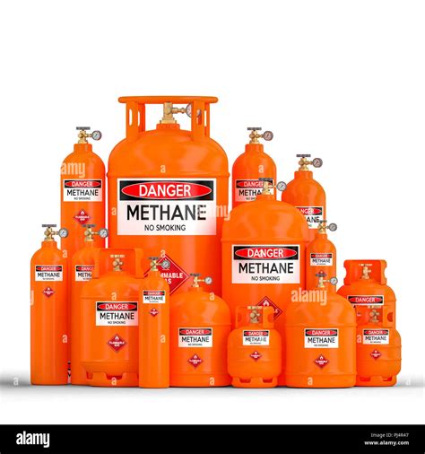 different methane cylinder container 3d rendering image Stock Photo - Alamy